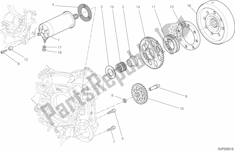 All parts for the Starting Motor of the Ducati Multistrada 1200 S Touring Thailand 2014